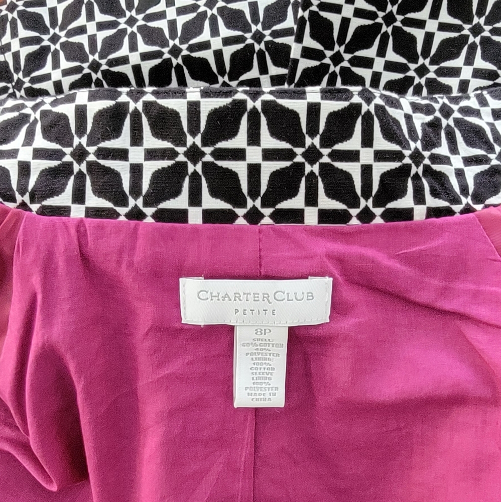 Charter Club High-Collar Cropped Jacket Blazer. - Picture 6 of 12